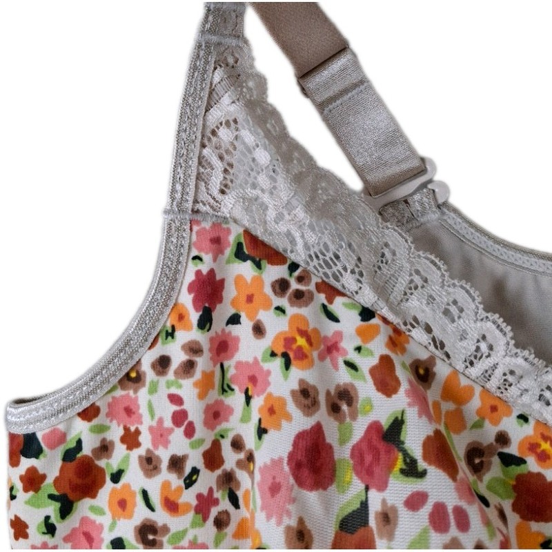 Ruby Ribbon Heritage Lace Floral Demiette Size 36 Stretch adjustable Comfort gallery