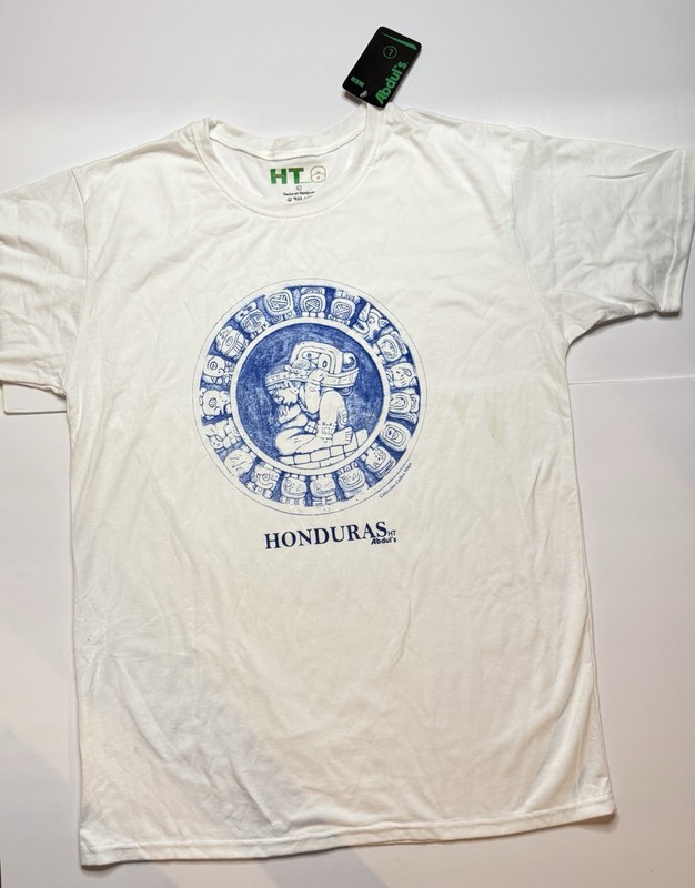 Honduras Mayan Calendar T-Shirt Men’s Size L Blue/White