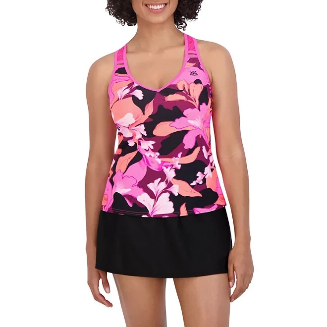 ZeroXposur Ladies O-Ring Action Tankini Swimsuit Size S Sakura