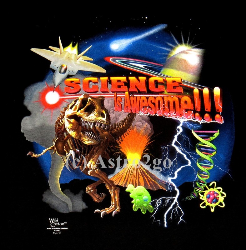 SCIENCE IS AWESOME!!!-Physics Chemistry Biology Astronomy Dinosaur T shirt S-3XL gallery