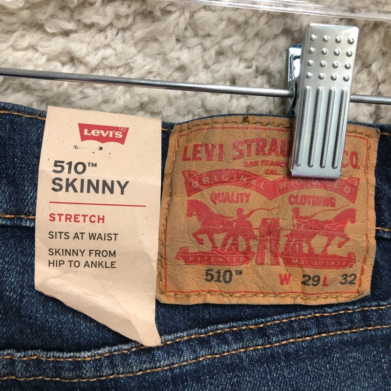 NEW Levis 510 Jeans 29x32 Mens Blue Denim Skinny Slim Stretch Medium Wash Casual gallery