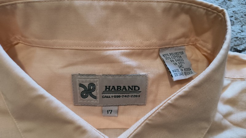 HABAND Casual Button Down Short Sleeve Shirt Light Peach Color - Mens 17 gallery