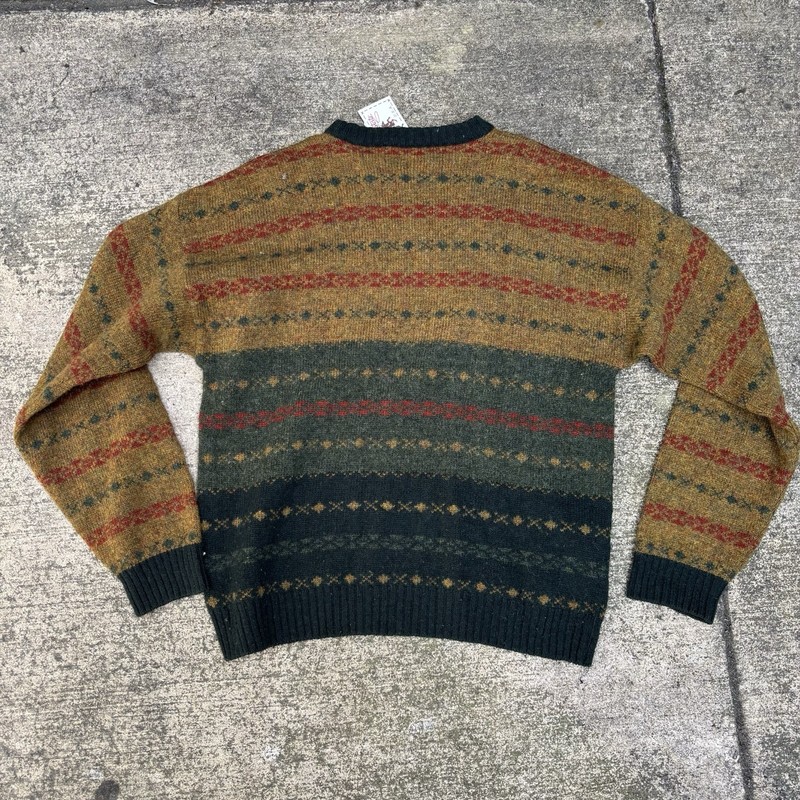 Glen Murray Fair Isle Wool Knit Crew Neck Pullover Sweater L Multicolor gallery