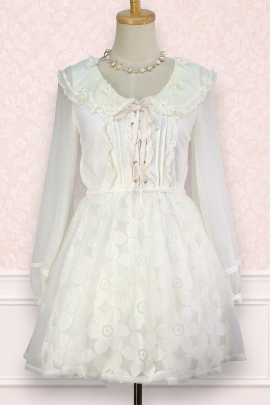 Liz Lisa White Floral Lolita Mini Dress 338 0308