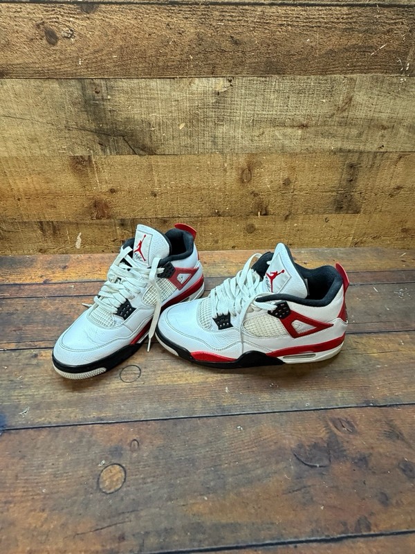 Worn Air Jordan 4 Retro Red Cement White Black size 10.5 Men’s DH6927-161 gallery
