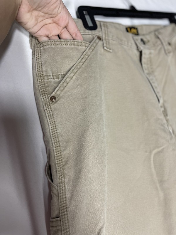 Lee Carpenter Workwear Loose Fit Pants Men's Size 34x34 Beige Khaki gallery