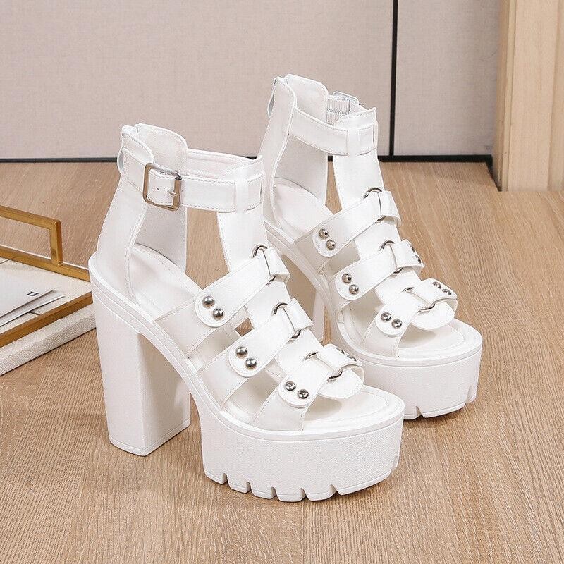 Women’s High Heel Platform Back Zip Sandals Gladiator Casual Summer Girls Shoes
