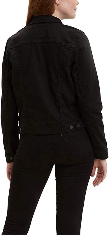 Levi's Women's Original Trucker Jacket, Black and Black Size 1X (6675)2 gallery