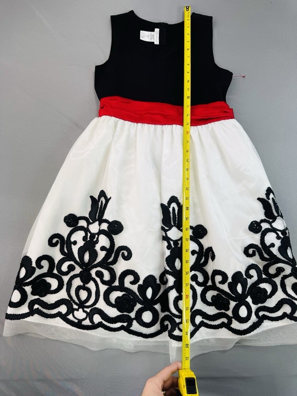 Bonnie Jean Women's Formal Floral Dress Size 16 Red Stripe gallery
