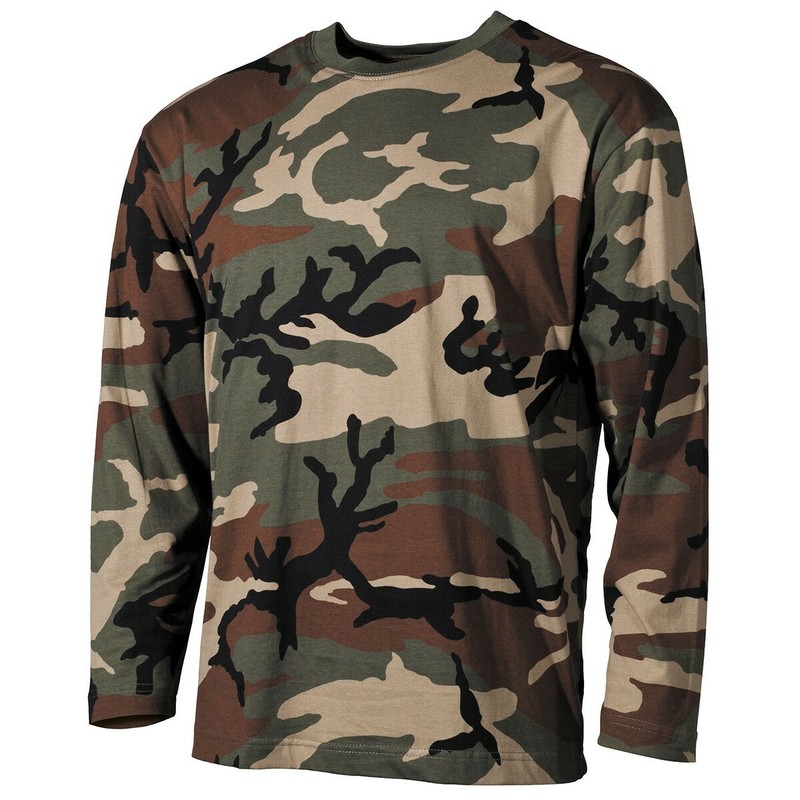 MFH Men’s American Military Camo Woodland Jersey T-Shirt