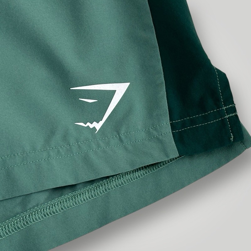 Gymshark A2A8K Shorts Mens 3XL Green Drawstring Activewear Zip Pocket 5 Inch gallery