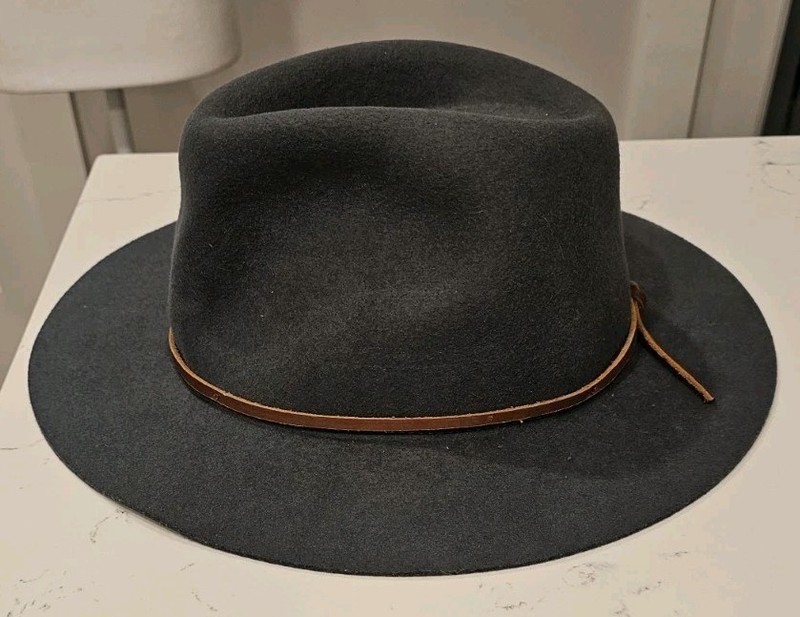 Brixton Supply Co Wesley Grey Floppy Wool Felt Hat Large 7 1/2 (60cm)