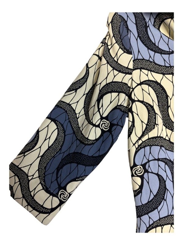 J McLaughlin Catalina Cloth Shirt Dress Women Blue Geometric Print XS 3/4 Sleeve gallery