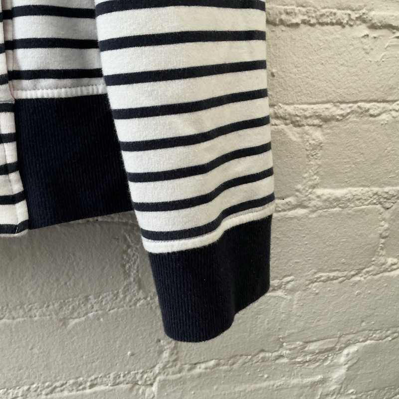 Laura Scott Womens Blue White Striped Zip Up Sweatshirt Nautical Vacation Sz L gallery