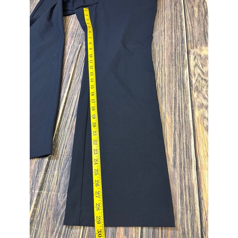 Ann Taylor Factory Dress Pants Womens 12P Navy Blue Flare Leg Stretch Career gallery