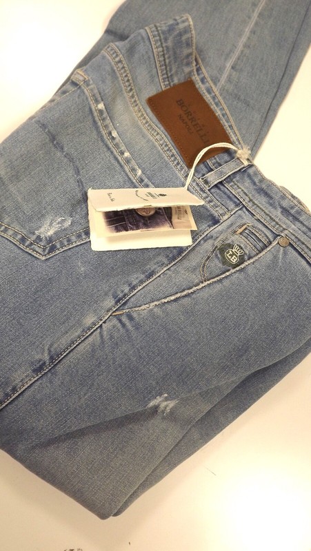 BORRELLI JEANS NAPLES ANTIQUE TAILORING 33-47 86 CM ROUND. LOGO 308.00 CART. BR-1