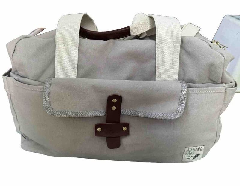 Birdling Weekender Travel Canvas & Leather Duffel w/ Heavy Duty Clips c2016