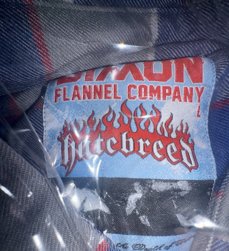 Dixxon Flannel Co Hatebreed 1.0 Limited Edition Blue Plaid Shirt Mens Large Bnib gallery