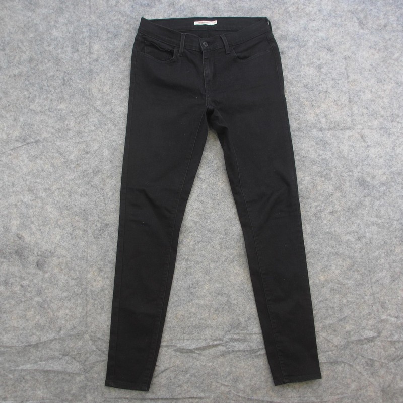 Levi’s 710 Super Skinny Jeans Womens 30 Black Dark Wash Mid Rise Stretch Denim