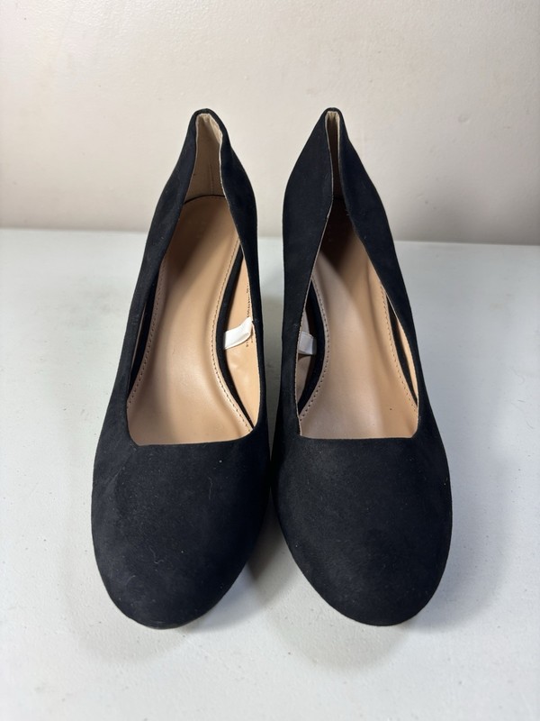 Womens Black Wedge Heels Size 11 Slip On