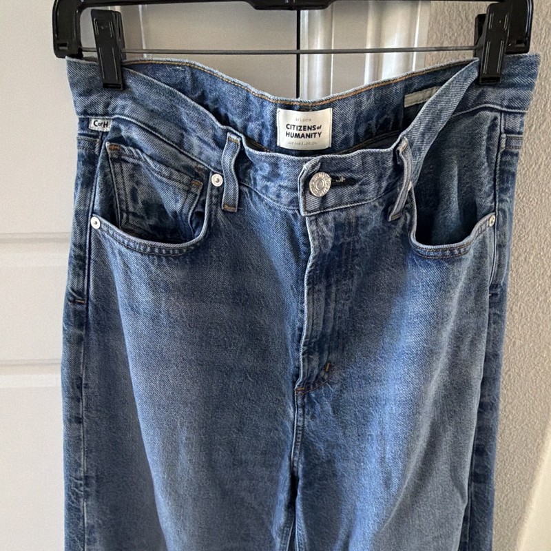 Citizens of Humanity Women’s Mid-Rise Wide-Leg Blue Medium Wash Jeans