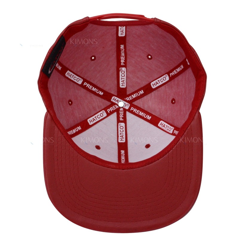 Leather Snapback Hat Hip Hop Baseball Cap Trucker Mesh Solid Plain Flat Bill Men gallery
