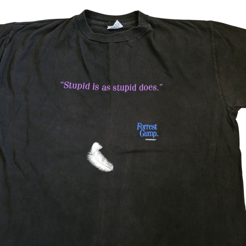 VTG Stanley Desantis Tshirt Forrest Gump Stupid Is As Stupid Does Sz XL Faded