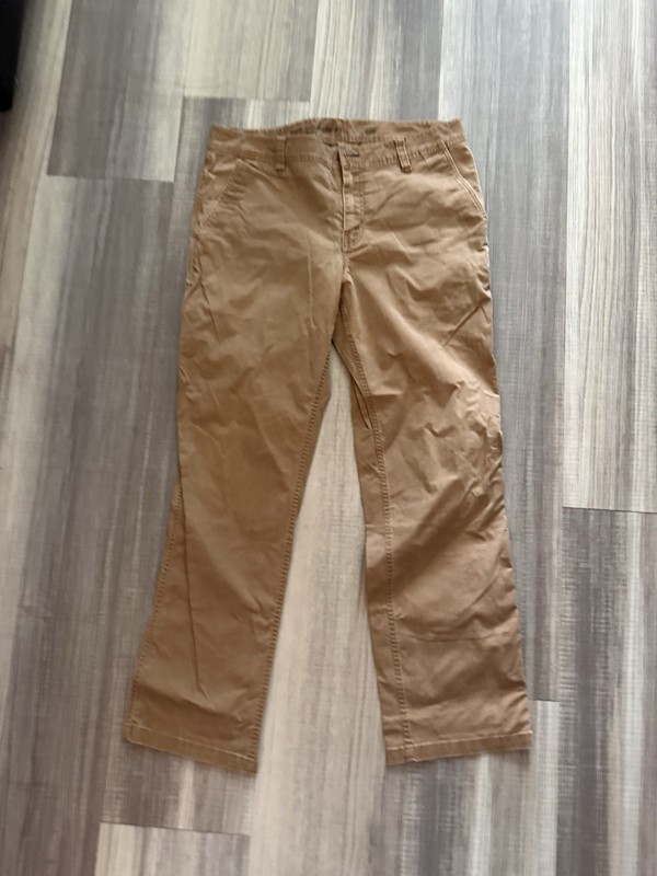 Toad&Co Men’s Brown Canvas Cotton Straight Leg Pants 34W Pockets