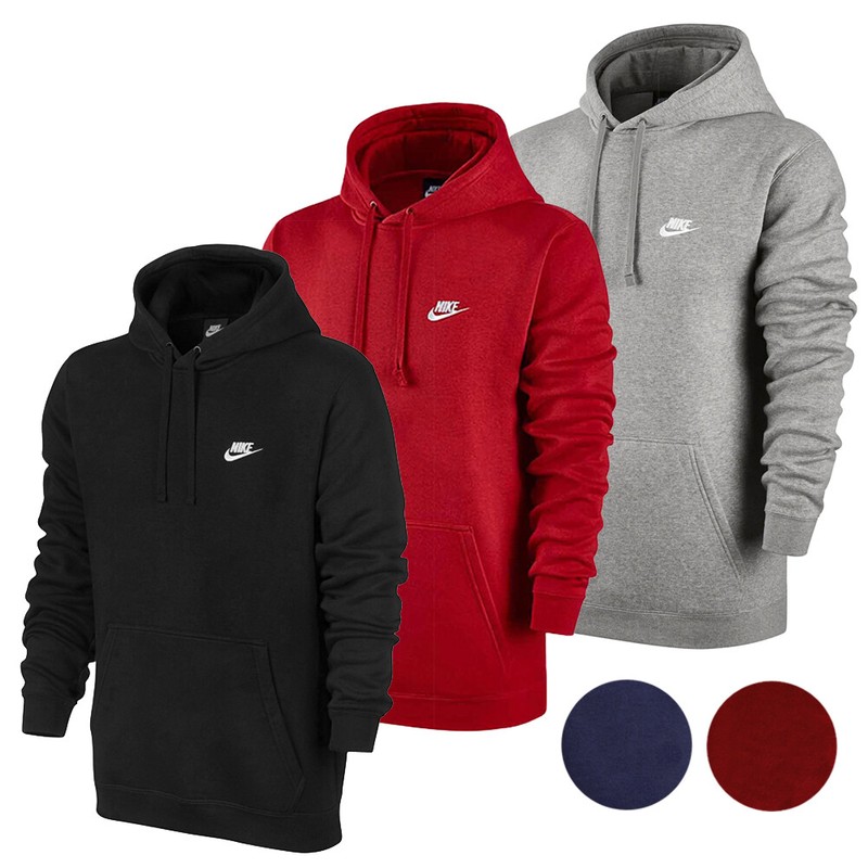 Nike Men’s Hoodie NSW Long Sleeve Active Fleece Embroidered Logo Pullover Hoodie