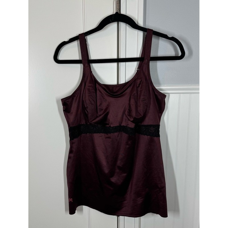 Ruby ribbon slimming Shapewear tank size 46 burgundy wine red color