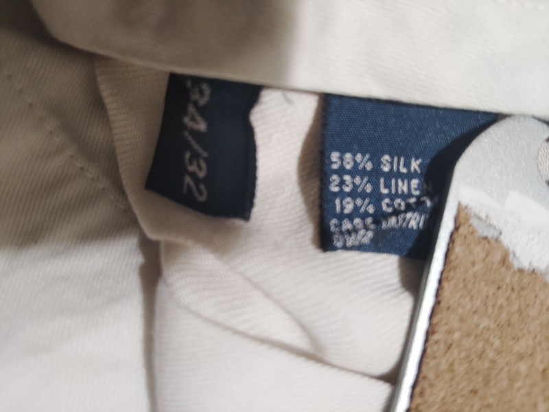 Polo Ralph Lauren Pleated Khaki Dress Pants Beige Silk Linen Cotton 34x32 gallery