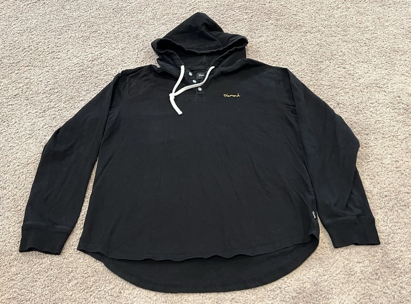 Diamond Supply Co Black Hoodie Mens XL Mens Streetwear Embroidered