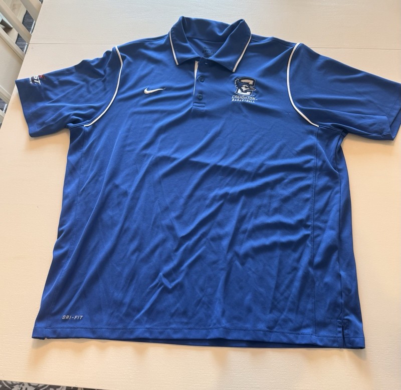 Men’s Nike Polo Royal Blue With White Trim and Creighton Logo