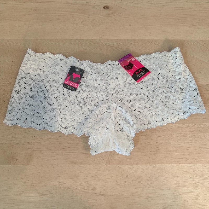 SETS NEW Maidenform Luxurious Lace Boyshort White Small Medium Large XL 2XL