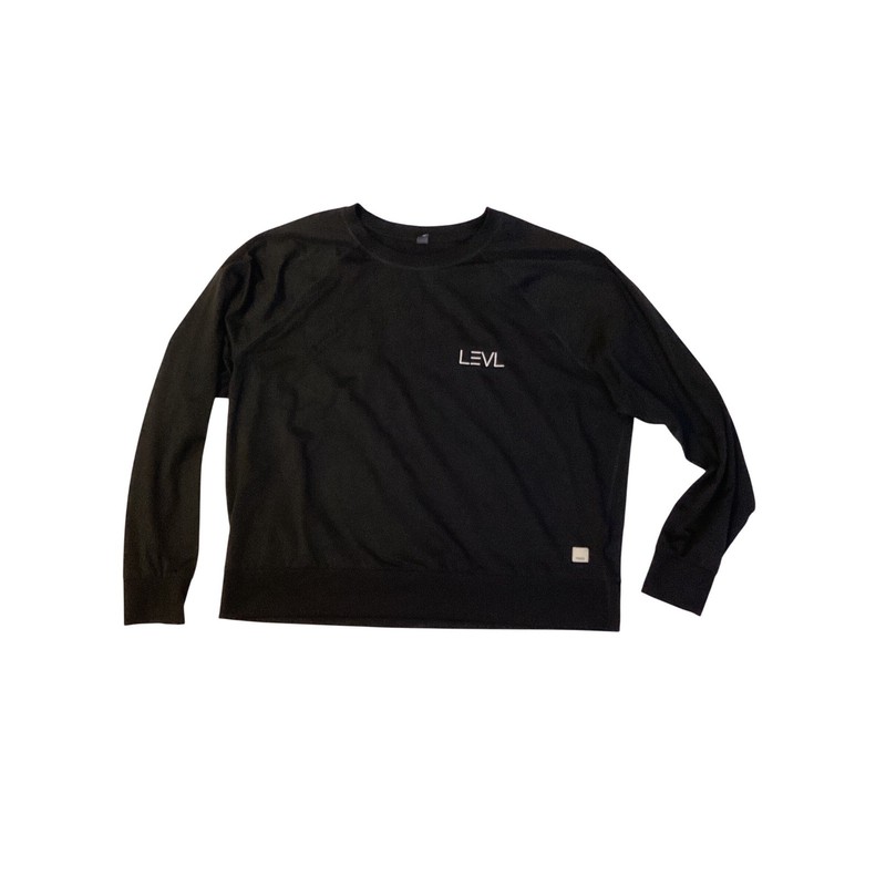 Vuori LEVL Crewneck Sweatshirt Black Mens Large VW241 Activewear Pullover