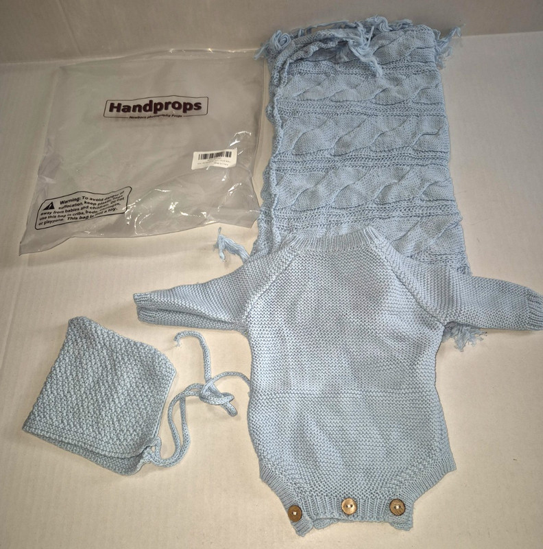 Newborn Outfit Crochet Photography Knit Props Photo Shoot Baby Boy Infant NWT