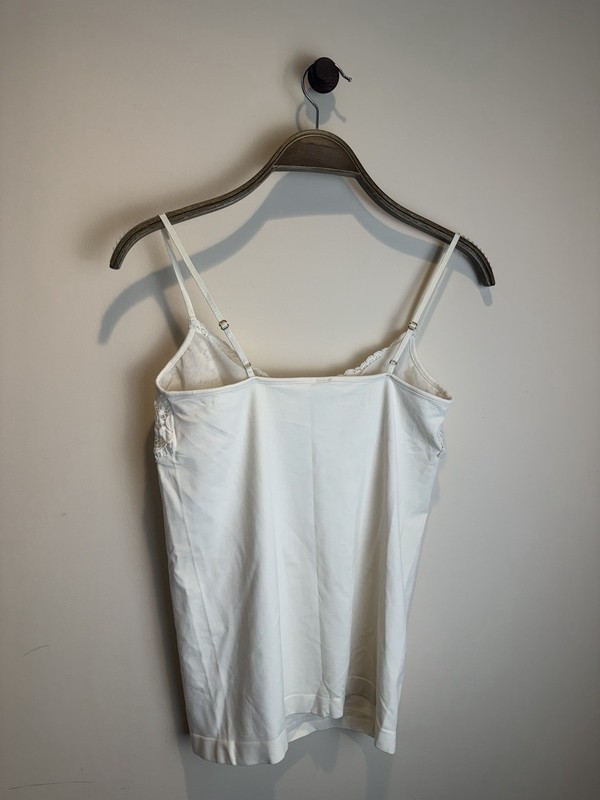 Banana Republic Womens Lace Trim Stretch Camisole Ivory Cream Tank Top Size L gallery