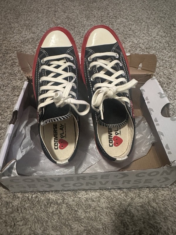 Size 7.5 - Comme des Garçons Play x Converse Chuck 70 Low Black Red gallery