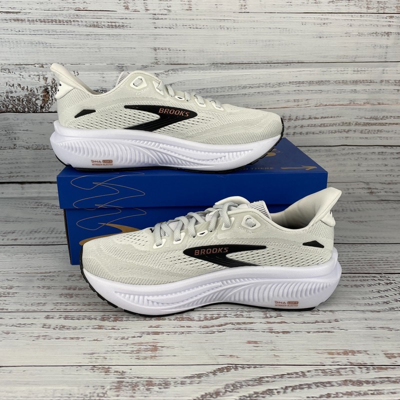 Brooks Ghost 18 Womens 8.5 B Running Shoes White Black Rose Gold gallery