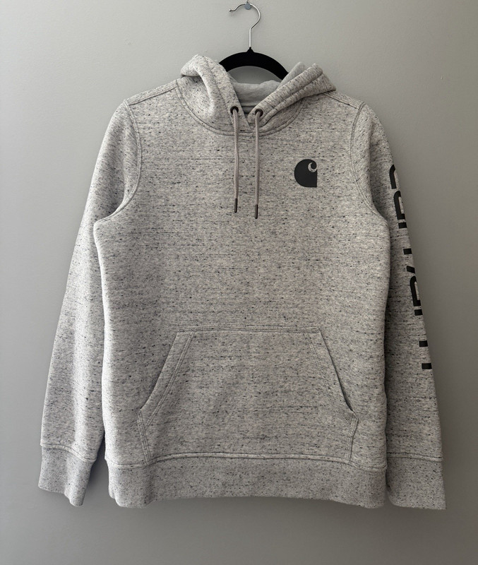 Carhartt Boys S (4/6) Hoodie Gray Pullover Relaxed Fit Logo Pockets
