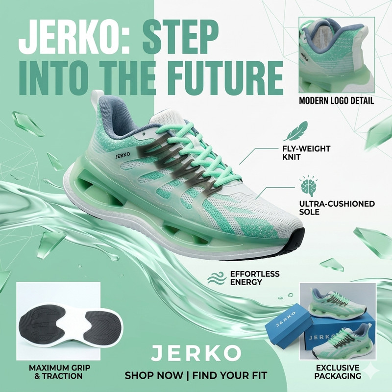 Lightweight Breathable Mint Green Running Sneakers for Daily & Athletic Wear