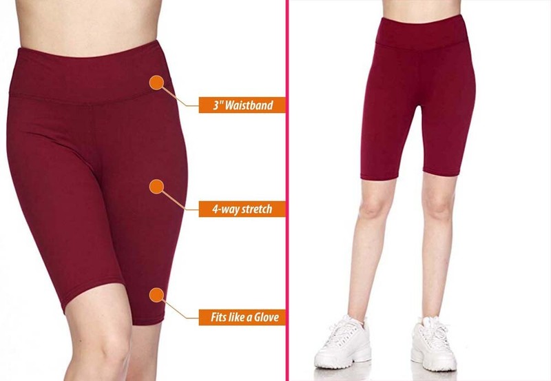 5 Pack Women's 3 inch High Waistband Biker Leggings Bike Shorts Yoga Fitness gallery