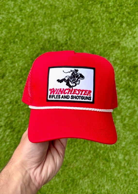 Vintage Winchester Embroidered Patch Red Trucker with Adjustable Snap gallery