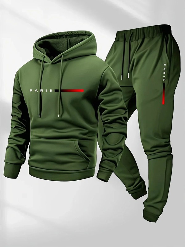 2025 Men's Autumn Winter sportswear set Men's hooded sweatshirt long pants set gallery