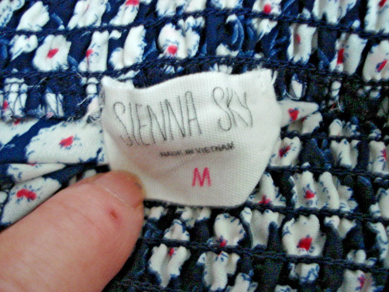 Sienna Sky Ditsy Floral Tank Crop Top Shirt Smocked Waist, Sleeveless Size M gallery