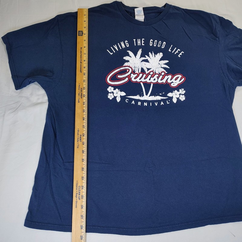 Carnival Cruises "Living The Good Life Cruising Carnival" T-Shirt Sz 2XL Navy gallery