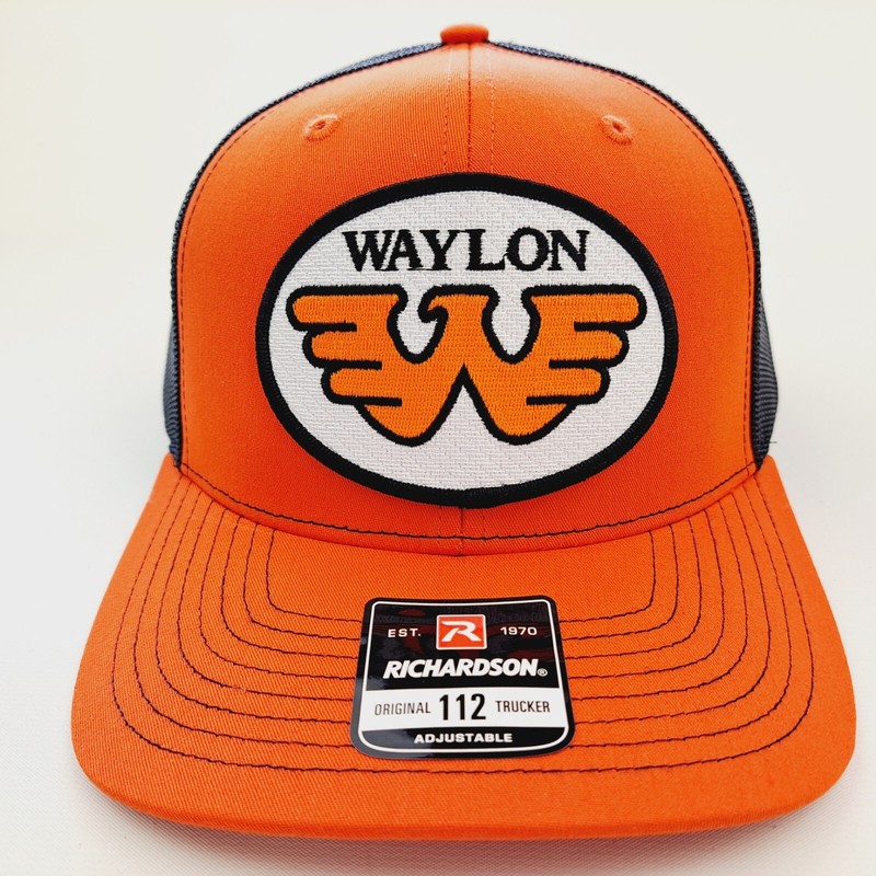 Waylon J. Embroidered Patch Hat Cap Vintage Trucker Style Mesh Snapback