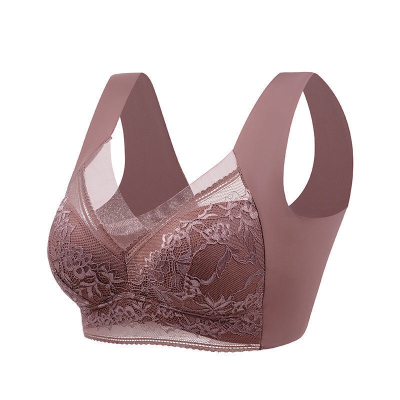 Women's Anti Droop Bra Sexy Lace Large Size Cup Thin Seamless Fixed Underwear gallery