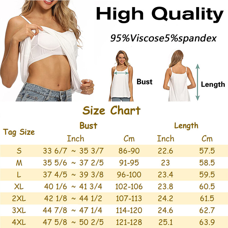 Women Swing Flowy Cami Built in Pad Bra Spaghetti Strap Tank Tops Vest Plus Size gallery