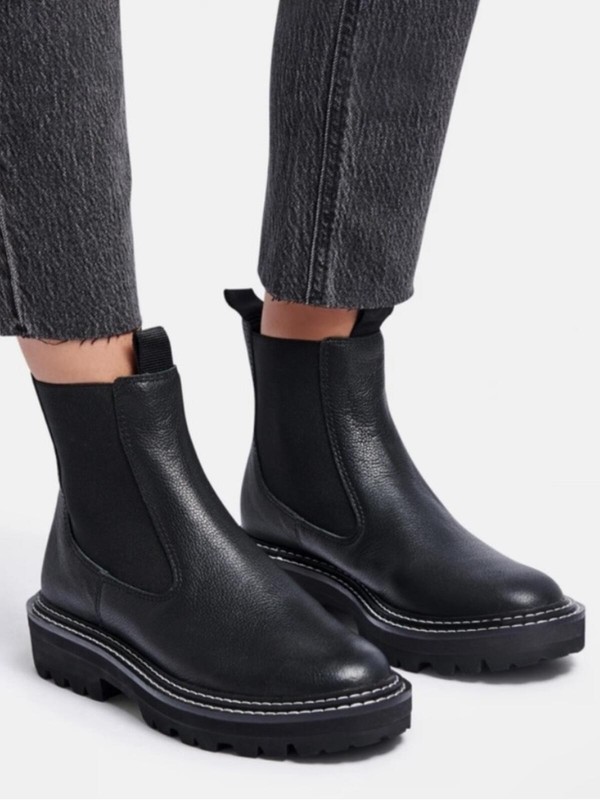 Dolce Vita Moana H20 Black Chelsea Lug Sole Boots – Women’s Pull-On Ankle Boots